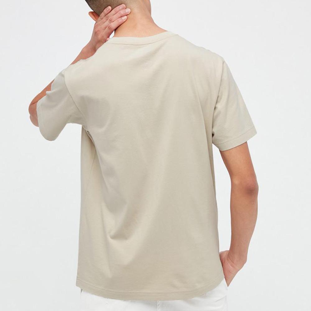 Uniqlo X Стивен Харрингтон Микки Мультяшный Принт Футболка с коротким рукавом Унисекс Топы Светло-бежевый 445593-30