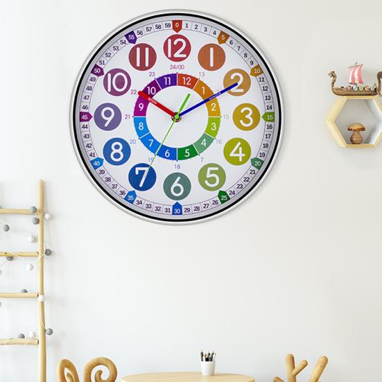 Бесшумные нетикающие настенные часы Научного дизайна Легко читаемые Работающие от батареек Красочные