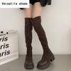 Street Style Stretch Women Over The Knee High Boots Autumn Winter Thick Heel Ladies Concise Long Botas De Mujer