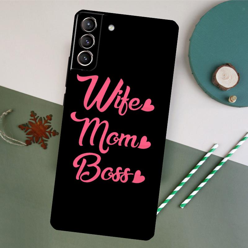 Wife Mom Boss Phone Case For Samsung Galaxy S26 S23 Ultra S20 S21 S22 S24 S25 Plus S10 S25 FE Back Cover