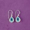 Sky Blue Topaz Gemstone 925 Sterling Silver Jewelry Zircon Dangle Earrings 1.80" CZE-4-8