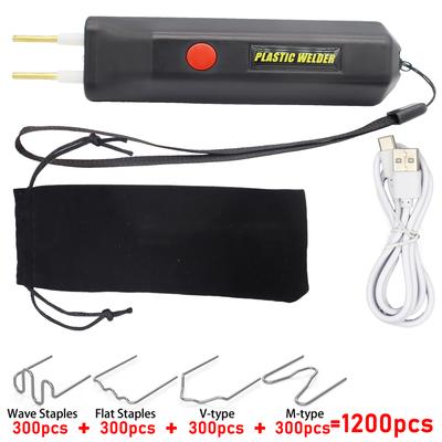 Мини беспроводной сварочный пистолет для пластика, модернизированный комплект для сварки пластика с аккумулятором, 400 скоб, светодиодный индикатор, USB-кабель
