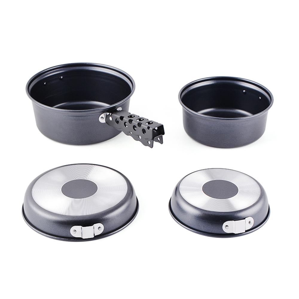 Набор походных тарелок и сковородок с антипригарным покрытием для походов, пикника и приготовления пищи, сверхлегкий портативный
