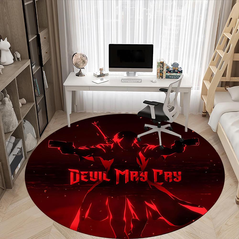1 шт. Круглый коврик для офиса Devil May Cry, Нескользящий, Мягкий и прочный офисный коврик для декора интерьера, Идеально подходит для офиса yy250915075