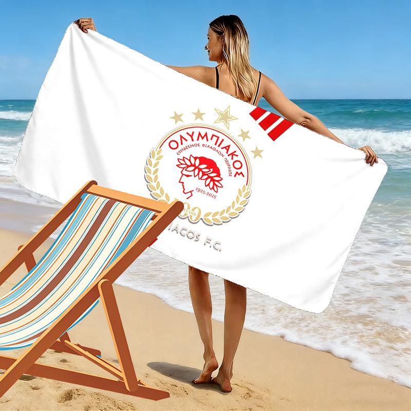 Пляжное полотенце с принтом Olympiacos CFP, большое, мягкое, быстросохнущее, для пляжа, кемпинга, плавания
