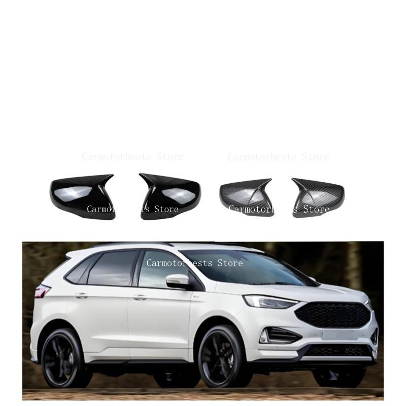 Car Sticker Rearview Side Mirror Cover Fit For Ford Edge 2015 2016 2017 2018 -2021 Wing Cap Rear View Case Trim Carbon Fiber