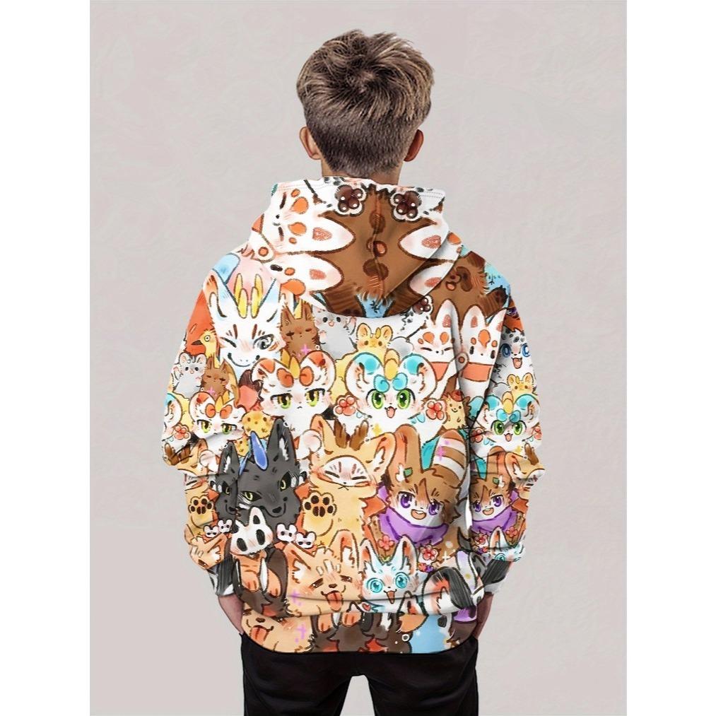 3D Цифровая Печать Милая Вечеринка, Коллекция Милых Питомцев Худи Идеальный Подарок Модный Тренд Повседневная Детская Одежда