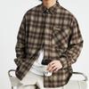 Весенняя новинка для мужчин, американская ретро-куртка с длинным рукавом в клетку