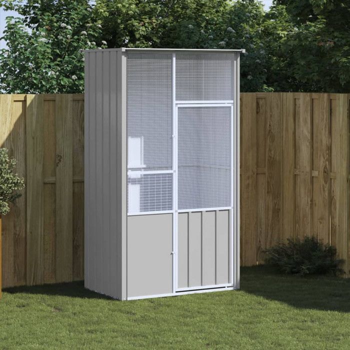 Grey Bird Cage 115x78x200 Cm Galvanized Steel