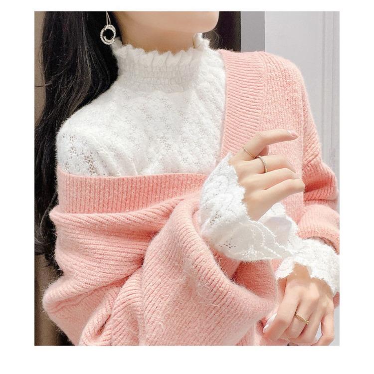 Очаровательный и практичный: Женская рубашка из бархата и кружева на зимнюю основу