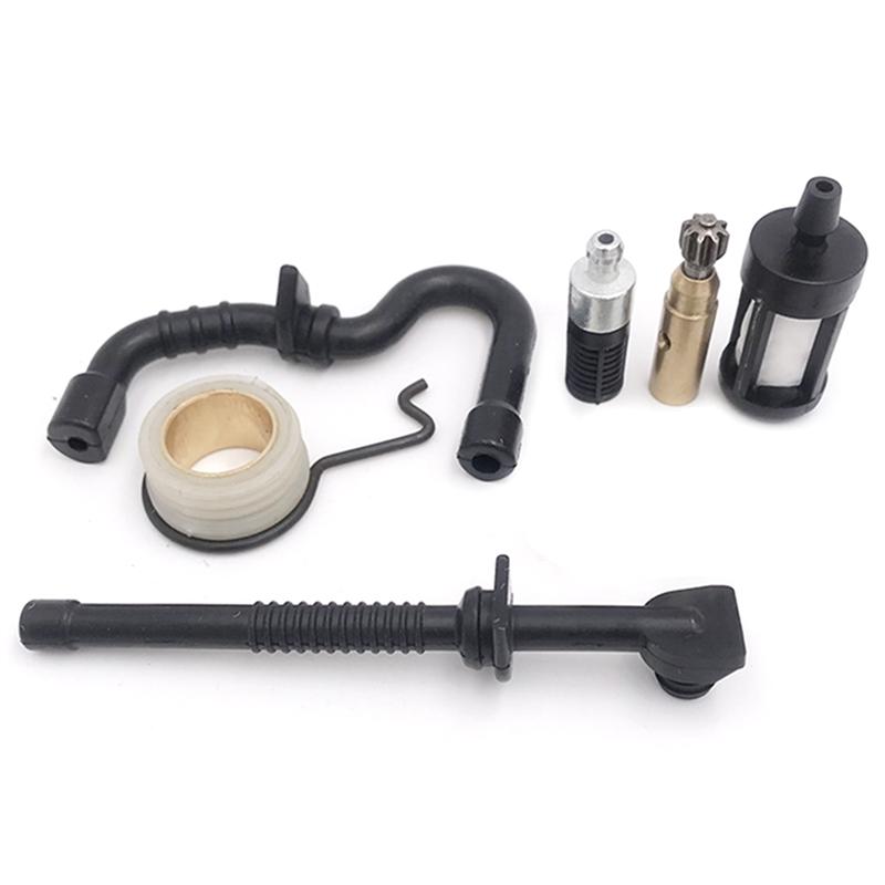 B97A-5X Oil Pump Worm Gear Fuel Oil Filter Line Hose Kit For Stihl MS 180 170 MS180 MS170 018 017 Chainsaw Parts 11236407102