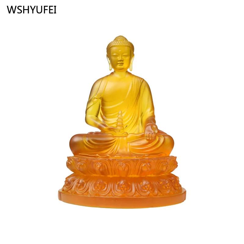 1 PCS 19cm High Resin Buddha Statue Home Living Room Pharmacist Buddha Temple Offering Feng Shui Ornaments