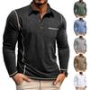 Men's Color Blocked Versatile Long Sleeved Shirt Retro T-shirt Bottom Shirt