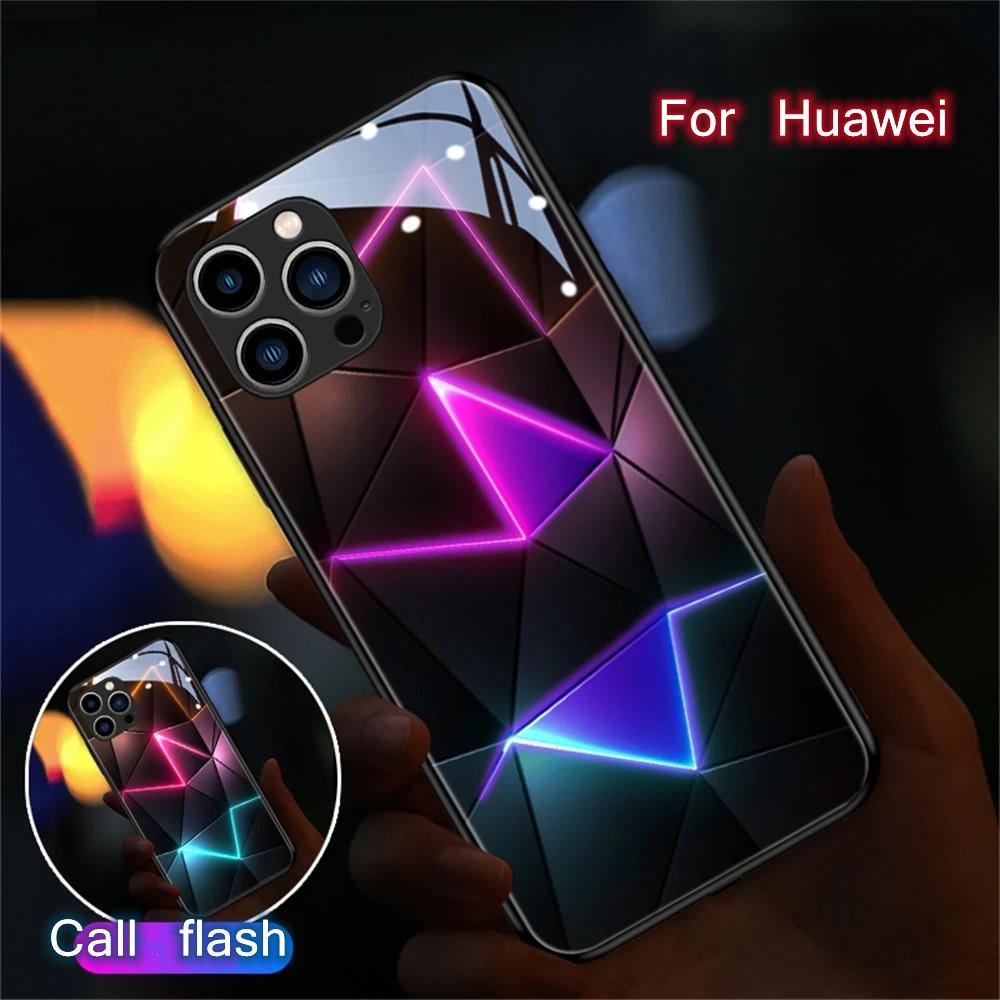 Ударопрочный светящийся светодиодный чехол для телефона Huawei Mate 30 20 Pro P30 P20 P40 lite Y7, светодиодная крышка для Honor 20 Pro 10i 10 lite 8X 9X