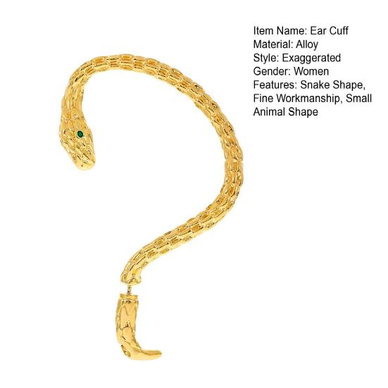 1 шт., серьги-манжеты в форме змеи, ретро серьги с маленькими животными, серьги тонкой работы, модные аксессуары