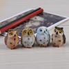 Mini Owl Statue Resin Hand Painted Owl Ornament Miniature Animal Figurine