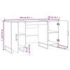 White Desk 140x50x75 cm Particleboard