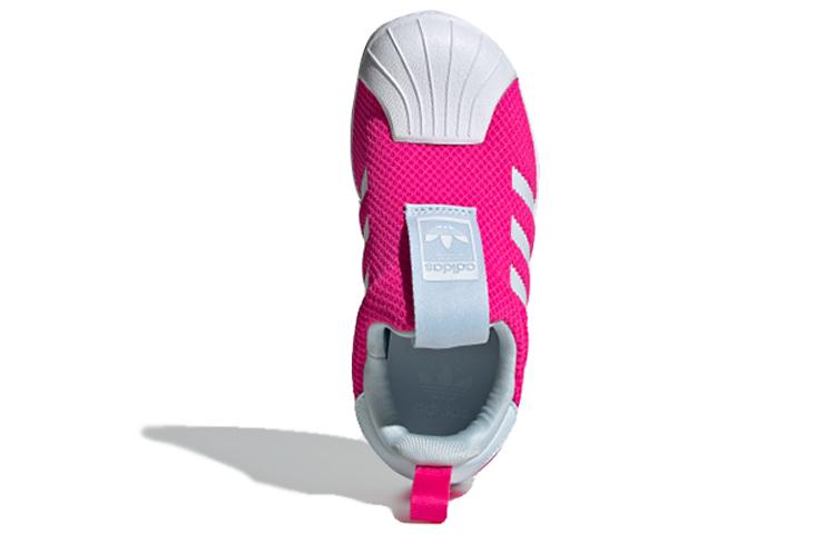 adidas Оригинальные SUPERSTAR 360 Удобные Низкие Скейтбордические Кроссовки Розово-Красные Белые Для Младенцев и Малышей FV3377