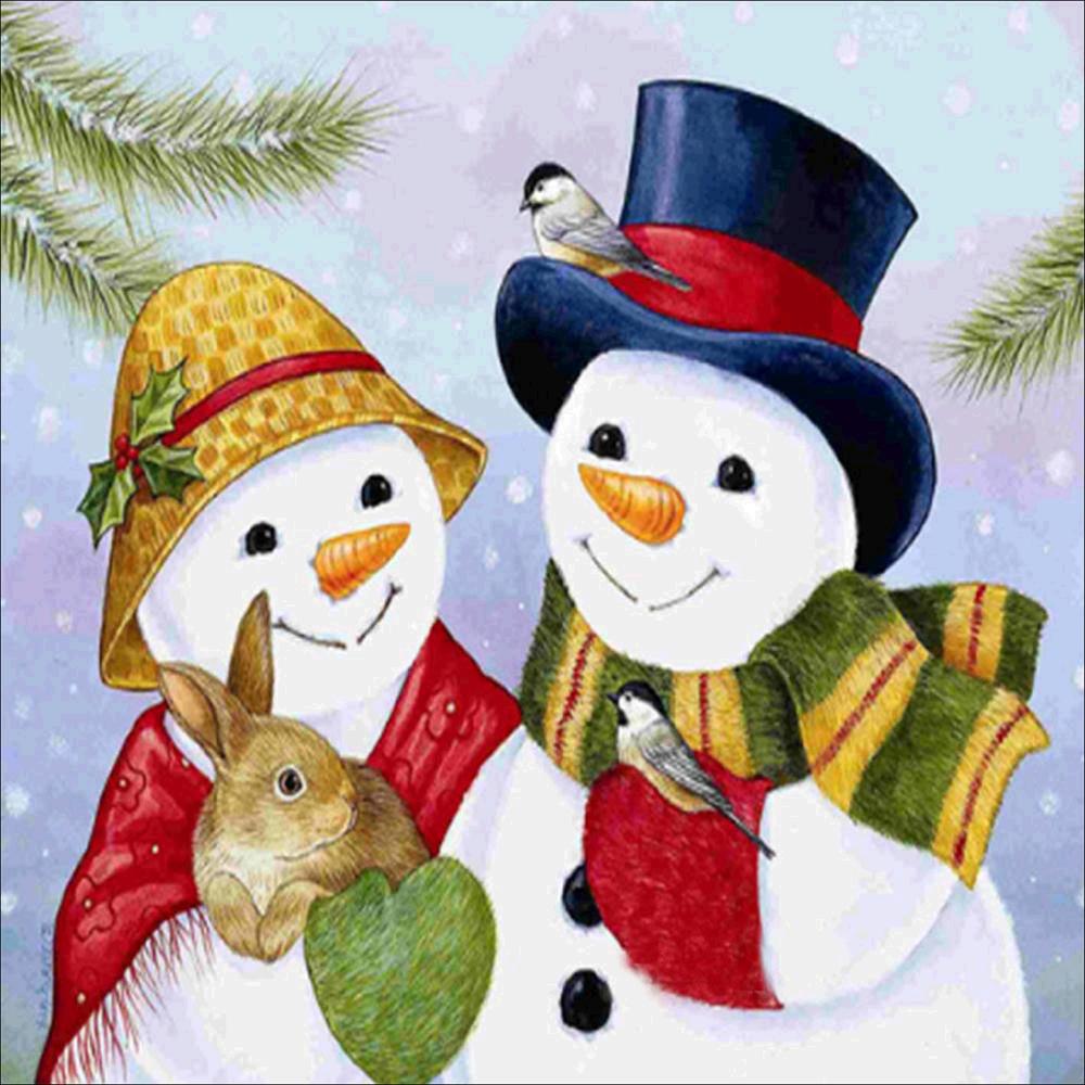 Плюшевый мишка Diy 5D Рождественская алмазная живопись животное Снеговик и старик Алмазная вышивка крестиком мозаичное украшение подарок