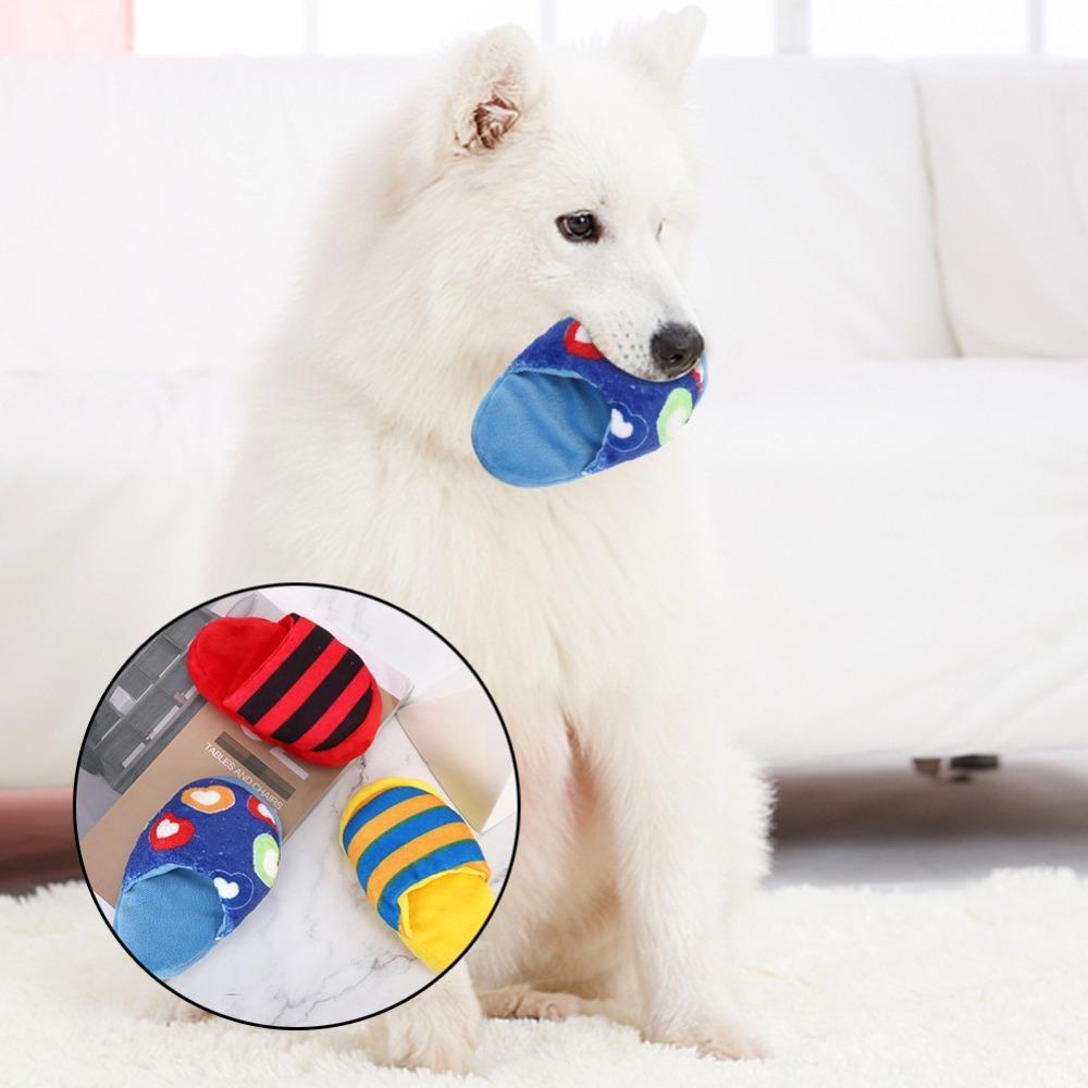 3PCS Long Lasting Plush Squeaky Toy Colorful Stripe Interactive Dog Toy Boredom Relief