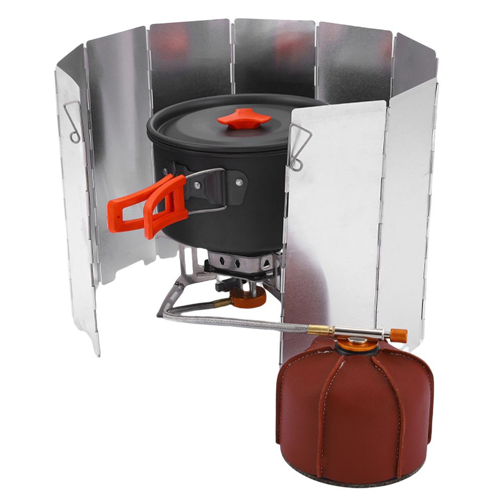 10 пластин ветрозащитный экран алюминиевый складной кемпинговый портативный ветрозащитный экран дефлектор ветрозащитный экран сверхлегкий уличный ветрозащитный экран