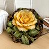 1pc Golden Rose Ornament Umbrella with Plastic Handle,Suitable for All Seasons Home Travel Outdoor UmbrellaDD1260