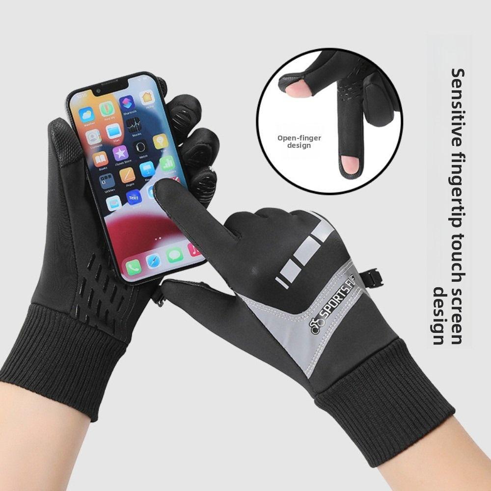 Anti-slip Thick Cycling Gloves Warm Outdoor Gloves Winter Cycling Gloves Outdoor