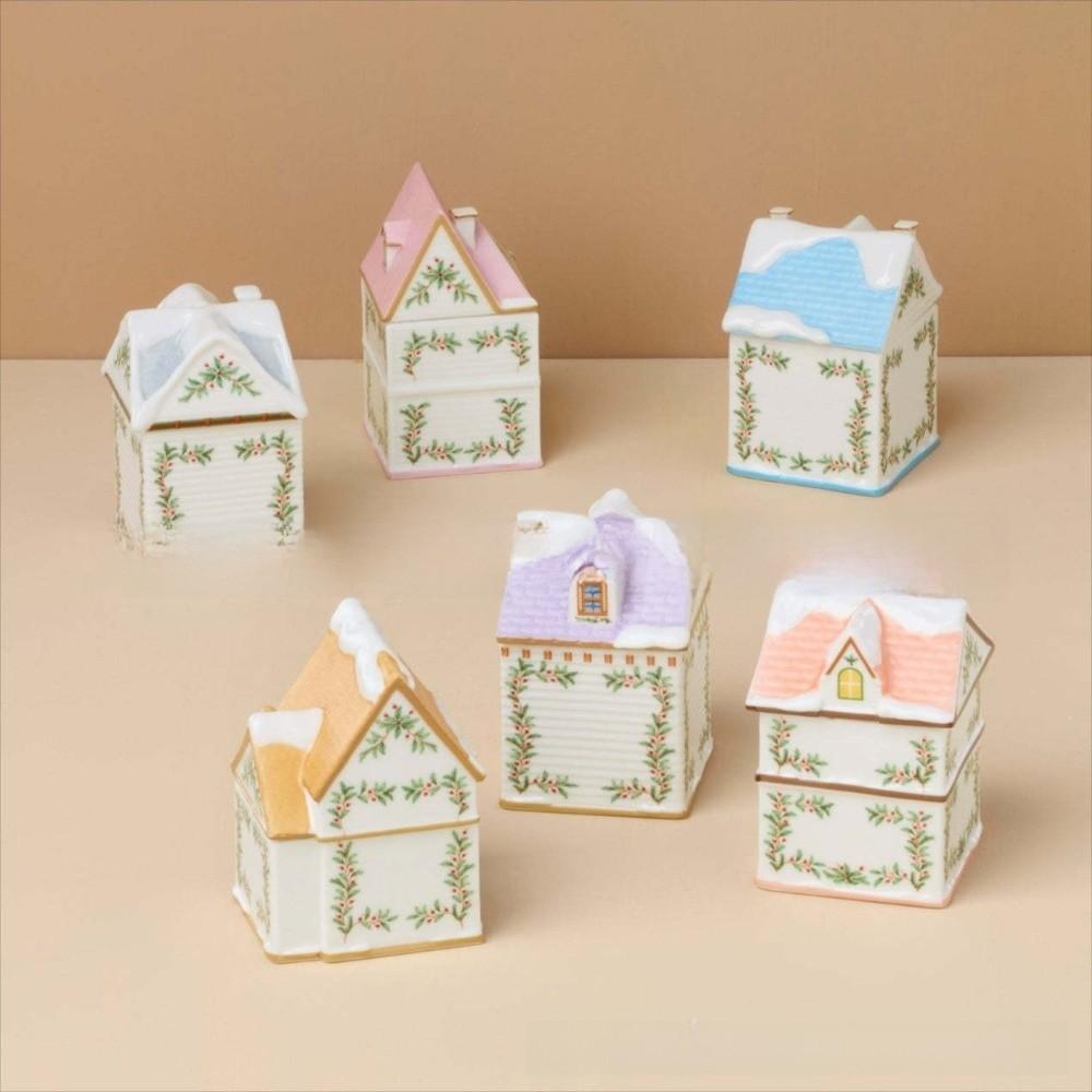 Gifts Cute Holiday Village Spice House Cartoon Mini Village Spice House Jars Desktop Decoration House House Storage Box