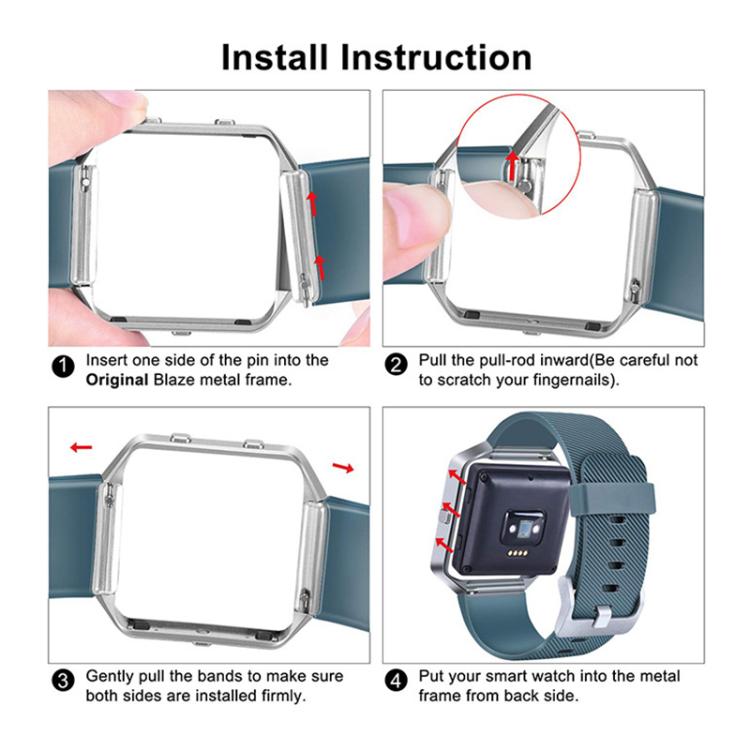 For Fitbit Blaze xDfind Steel Buckle Diagonal Texture Solid Color Silicone Watch Band