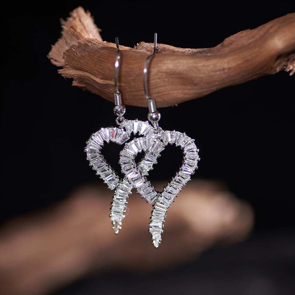 Women's Full Zircon Tassel Earrings Dangle Green Vintage Style Luxury Wedding Jewelry Christmas Valentine's Day Gift Accessories