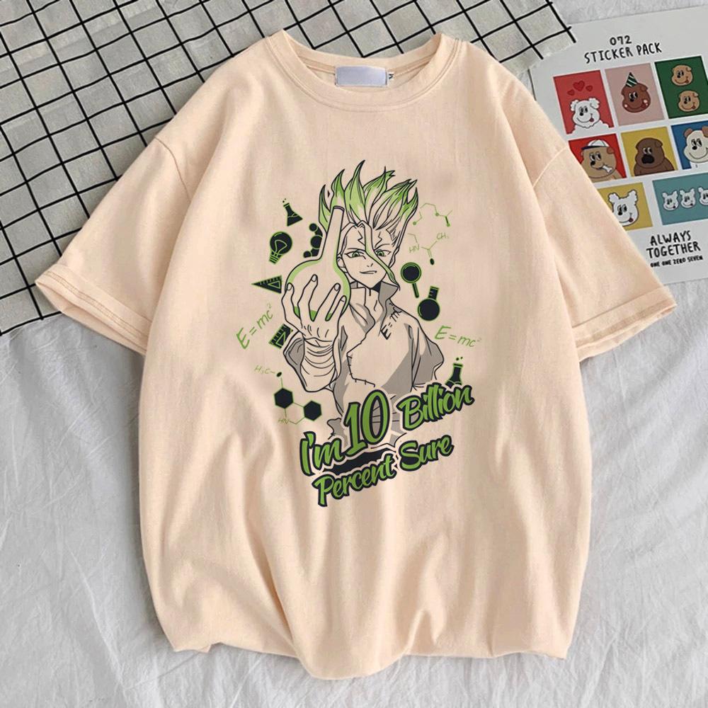 Dr Stone топ подросток 2000-е Модный эстетика Цветное аниме Женская футболка Пастельный Винтаж Гранж Психоделический Классический харадзюку