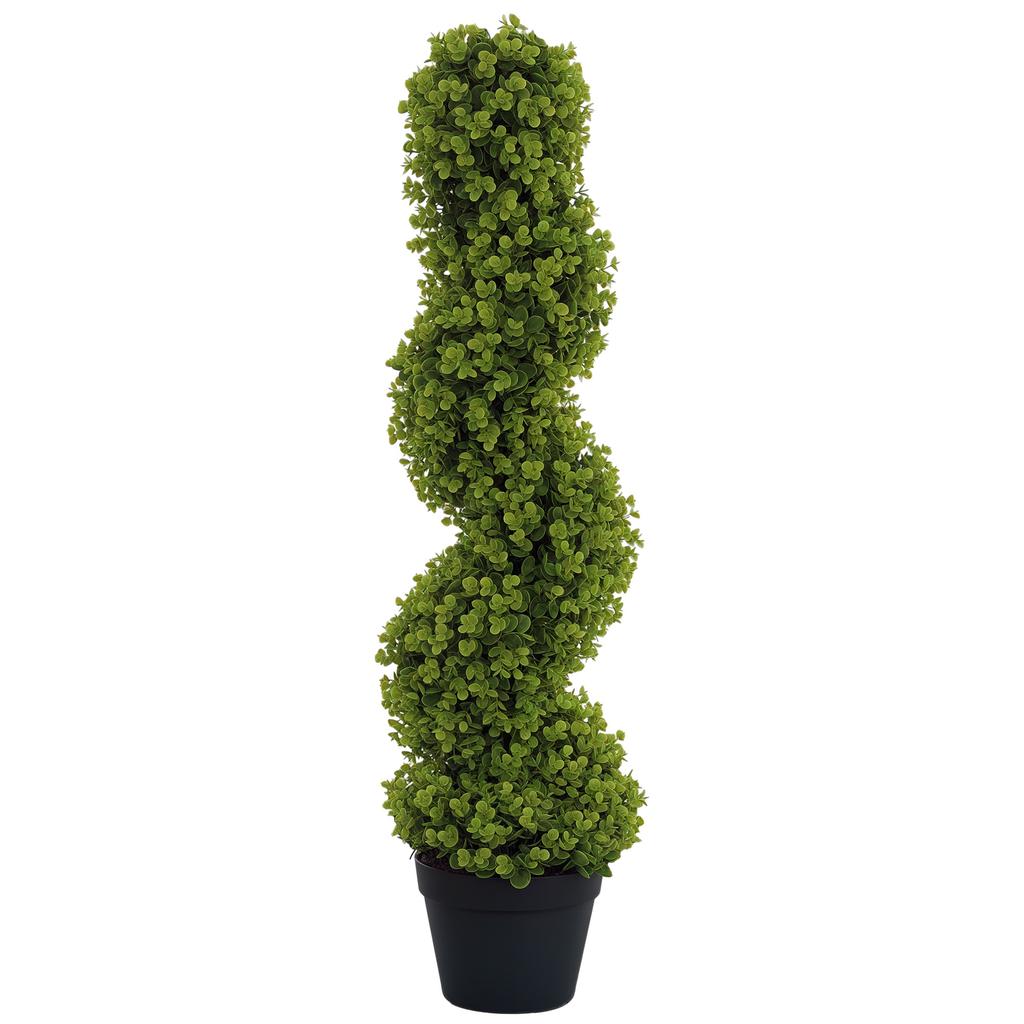 Artificial Spiral Eucalyptus Plant with Pot Included for Indoor and Outdoor, Height 90 cm, Green