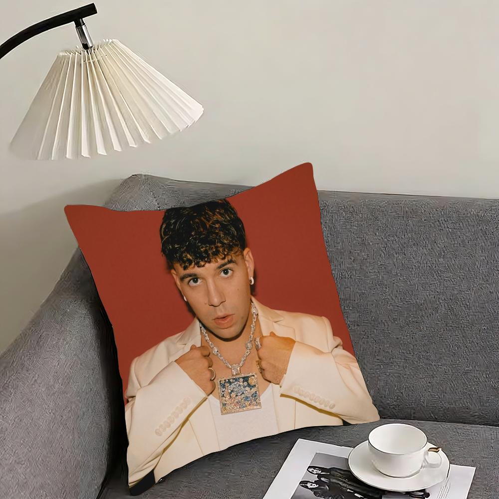 Hot Singer Q-Quevedo Buenas Cushion Cover Reversible Plush Pillow Cover – For car, sofa, bedroom, perfect as a gift.