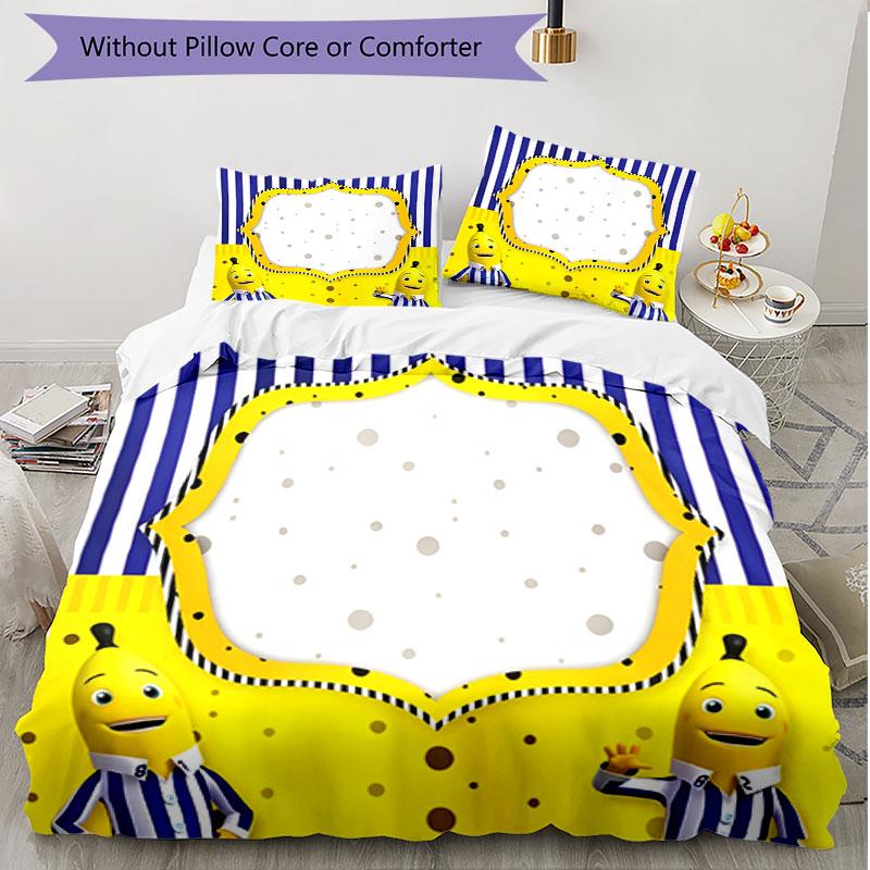 3pcs Duvet Cover Set (1*Duvet Cover + 2*Pillowcase, Without Core), Bananas in Pyjamas Print Soft All‑Season Bedding Set, Home Bedroom Decor Gift