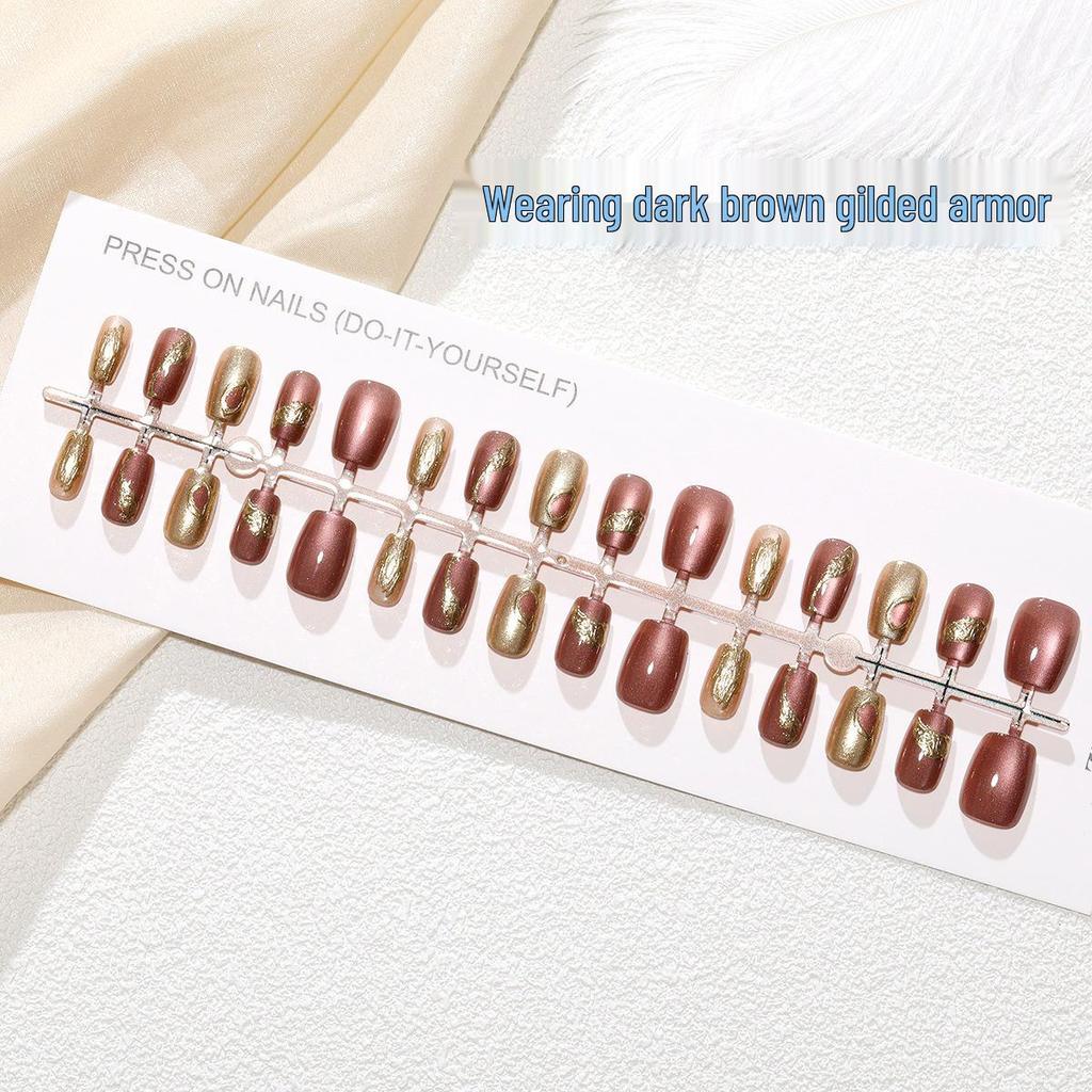 Румяна для ногтей с позолотой «кошачий глаз» — набор из 30 предметов, ручная работа, готовые к использованию размеры XS/S/M