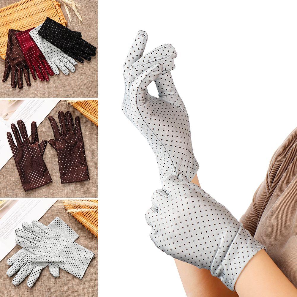 Fashion Drive Lady Girl Dot Gloves Sun Protection Wrist Gloves & Mittens Full Finger Mittens