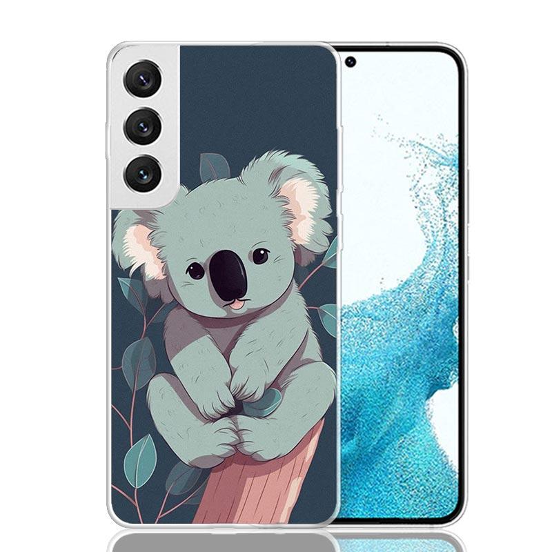 Коала Каваи Милое Животное Чехол для Телефона Для Samsung Galaxy S26 Ultra S23 S24 S25 Edge S20 FE S21 S22 Plus Мягкий Чехол с Принтом Забавный