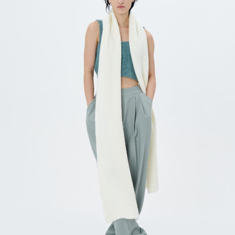 ШАРФ ИЗ ПЕТЕЛЬНОЙ ПРЯЖИ ИЗ ШЕРСТИ(Слоновая кость)