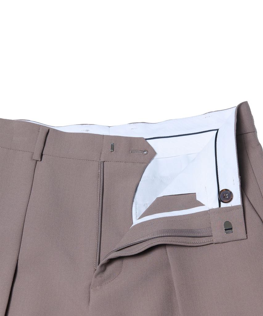 TEN PAST SEVEN Wide Tuck Slacks - Light Brown