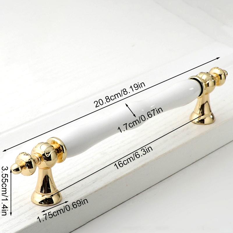 1 шт. Минималистичные золотые слоновая кость белые керамические ручки для шкафа, ручки для ящиков