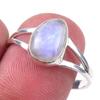 Natural Rainbow Moonstone Gemstone Handmade 925 Solid Silver Ring Size 9 N5l90