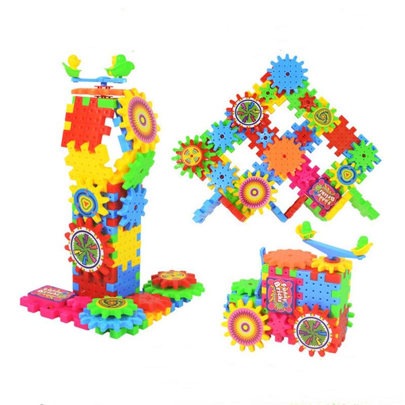 81pcs Gear Pinch Toys Set Children Electric Rotating Gears Jigsaw Puzzle Brain Teaser 3D Toys Christmas Gift
