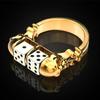 Golden Skull Dice Ring Personality Punk Domineering Hip-hop Men's Ring