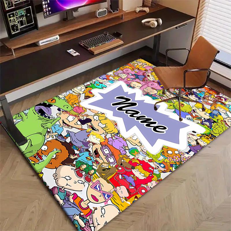 Custom Rugrats in paris Mat Personalized Name, Polyester Washable Indoor Entryway Rug, Gift for Christmas, Easter, Thanksgiving Day