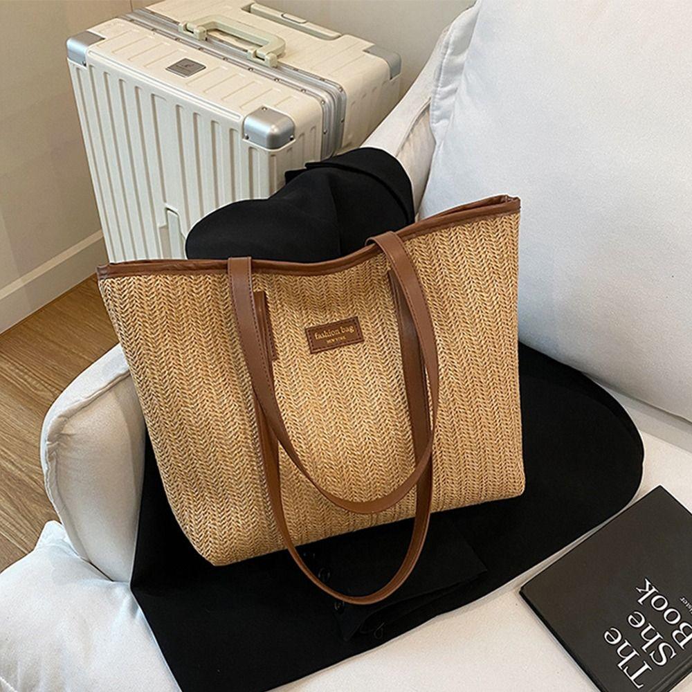 Summer Weave Straw Bag Boho Tote Bag Elegant Straw Shoulder Bag for Women