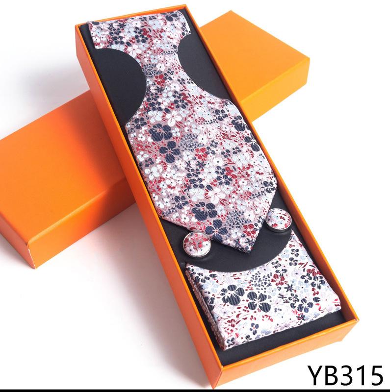 Мужской галстук с квадратной манжетой, подарочный набор в деловой повседневной оранжевой подарочной коробке