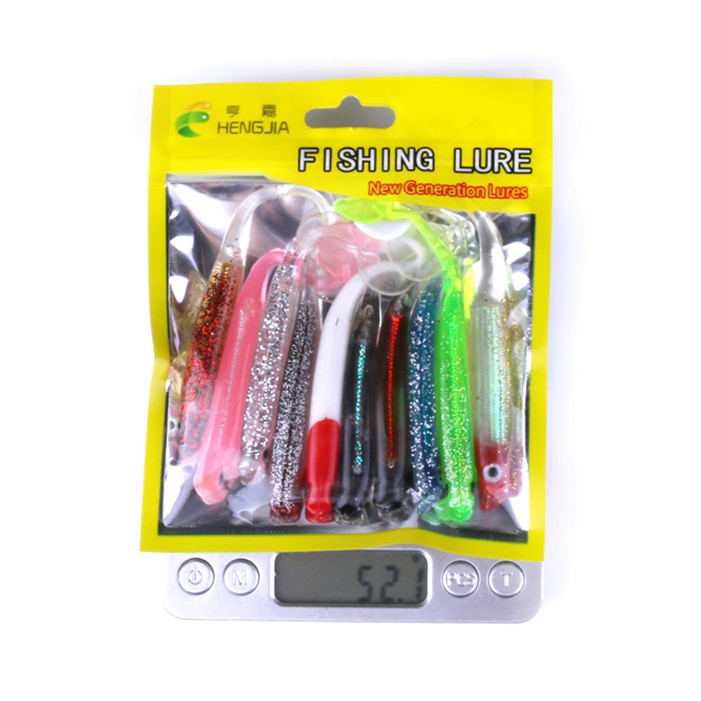 10pcs/set Fishing Lure 3D Eyes Shad Lure Soft Bait Eco-Friendly Material Freshwater Saltwater Fish Lure