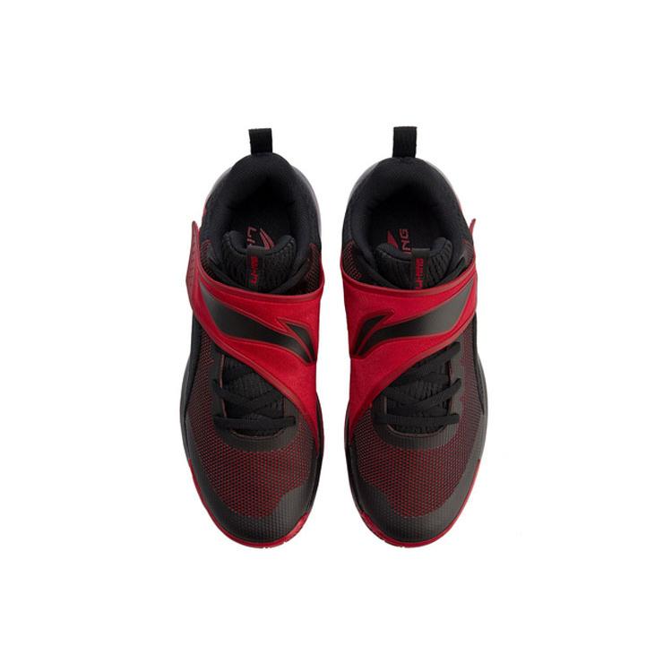 Li Ning Yushuai Нескользящие Легкие Средневысокие Баскетбольные Кроссовки Мужские Черно-красные ABPN015-5