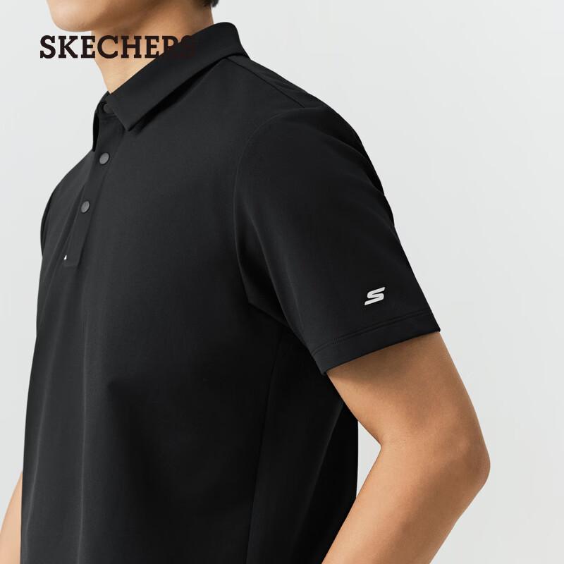 Skechers Мужская быстросохнущая вязаная жаккардовая рубашка-поло
