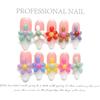 100% HANDMADE Press On Artificial Nail Long-Oval Shape Summer Lollipop Candy Cute Cartoon Phototherapy Nails Fake Nails Reusable